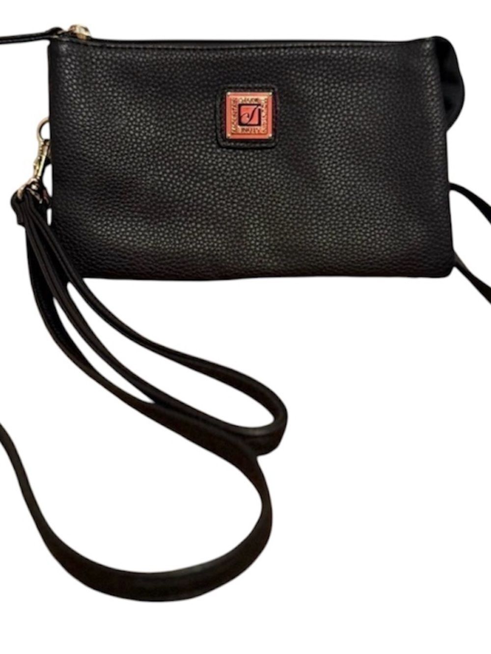 Stone Mountain Elegant Black Leather Crossbody Bag - Great Condition